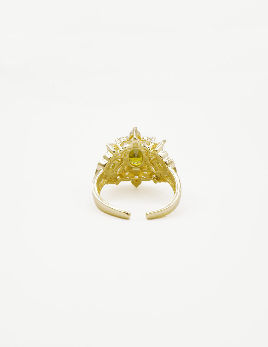 Golden Olive Bloom Open Ring