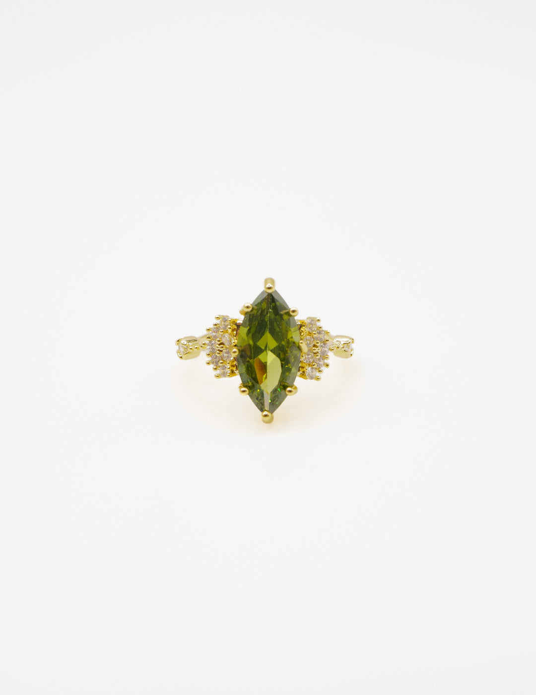 Golden Olive Bloom Open Ring