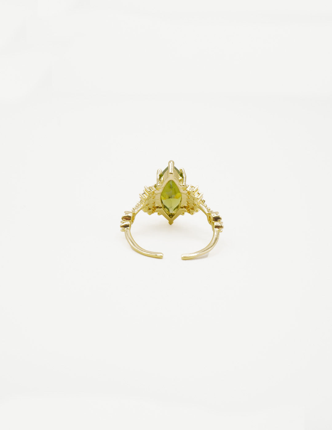 Golden Olive Bloom Open Ring