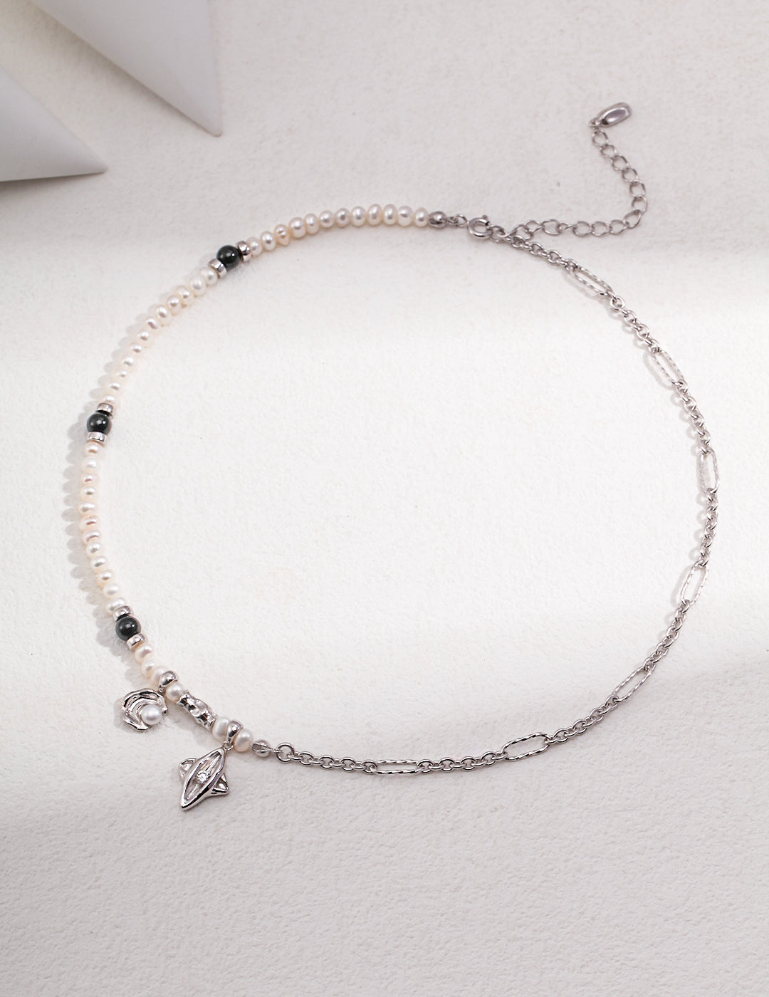 Topo Revive Celestial Moon & Star Necklace with Onyx and Natural Pearl