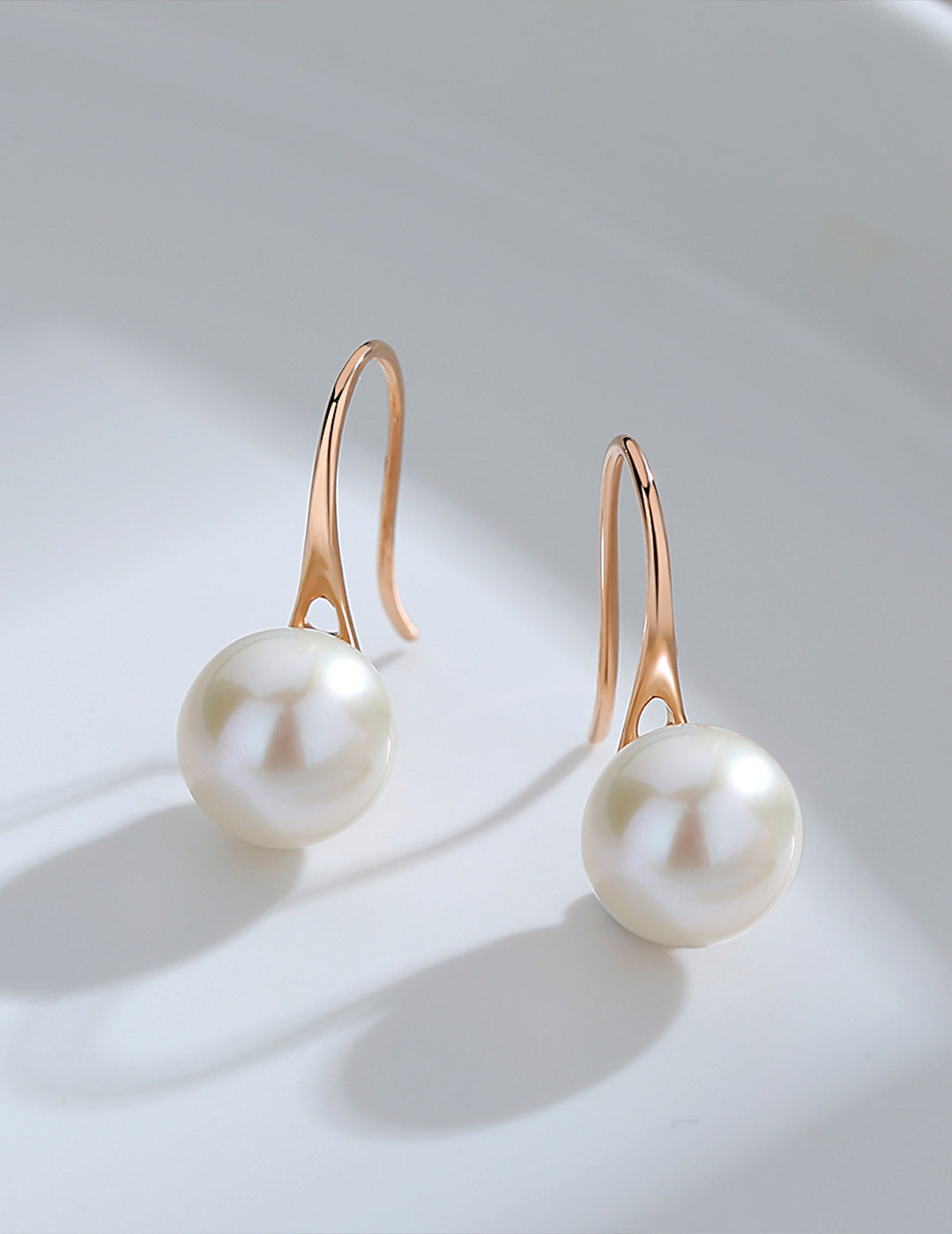Topo Revive Classic Perfect Round Pearl 18k Rose Gold Earrings