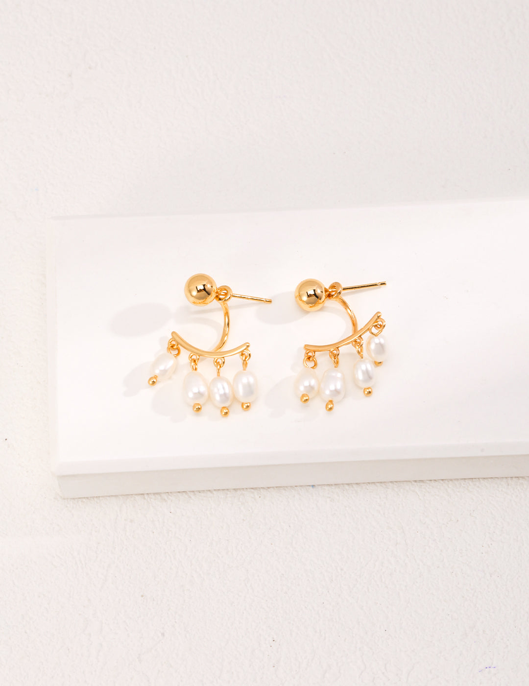 Topo Revive Detachable Two-Way Natural Rice Pearl Earrings Studs