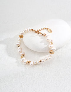 Irregular Pearl Golden Bracelet