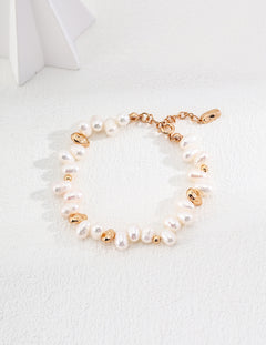 Irregular Pearl Golden Bracelet