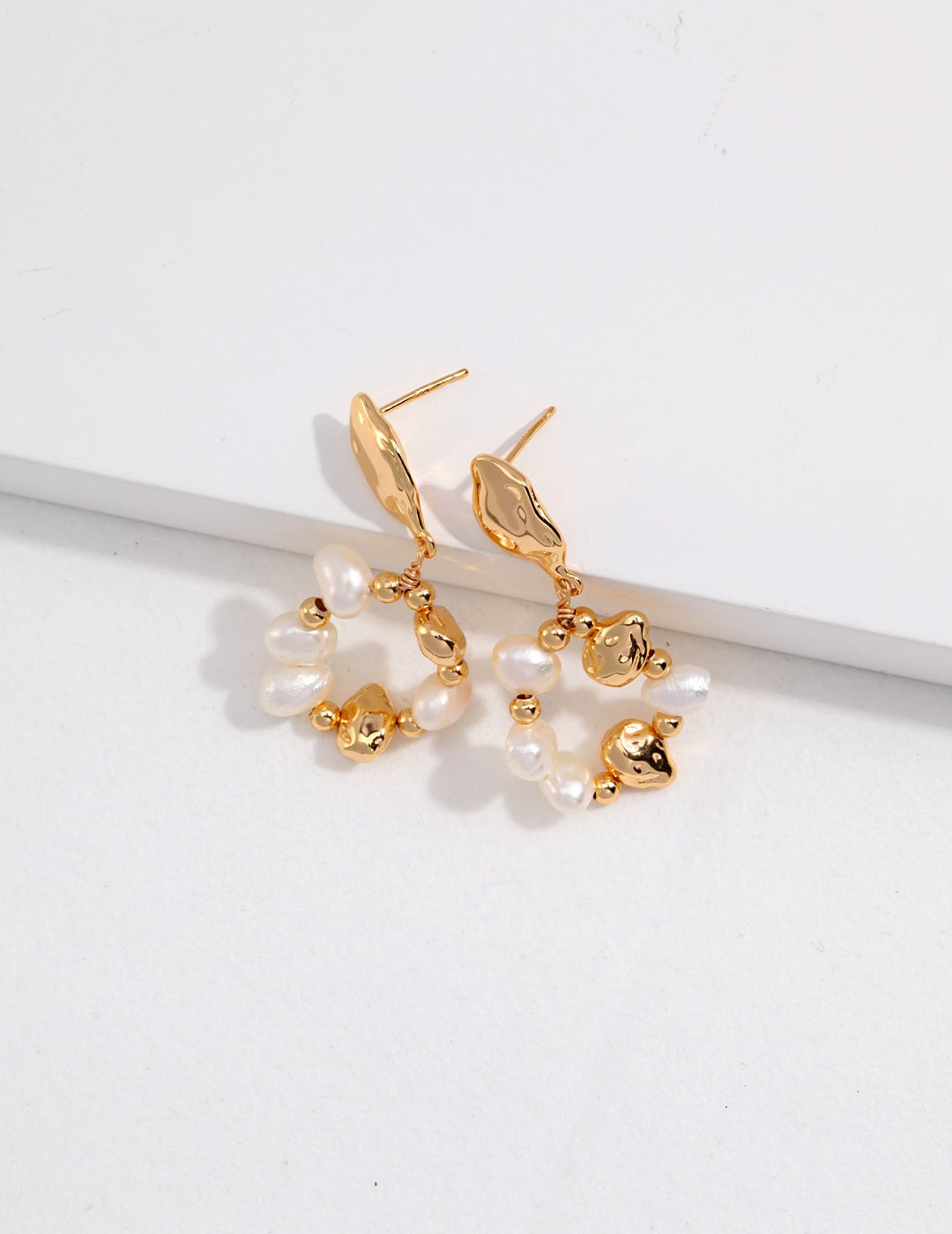 Topo Revive 925 Sterling Silver Pearl Hoop Earrings