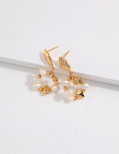 Topo Revive 925 Sterling Silver Pearl Hoop Earrings