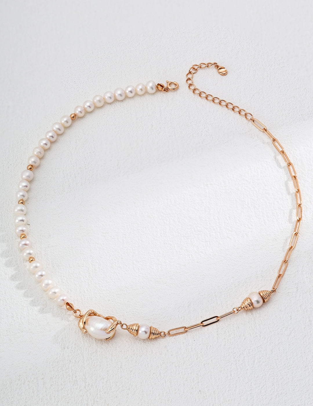 Topo Revive Asymmetrical Pearl and Sterling Silver Necklace
