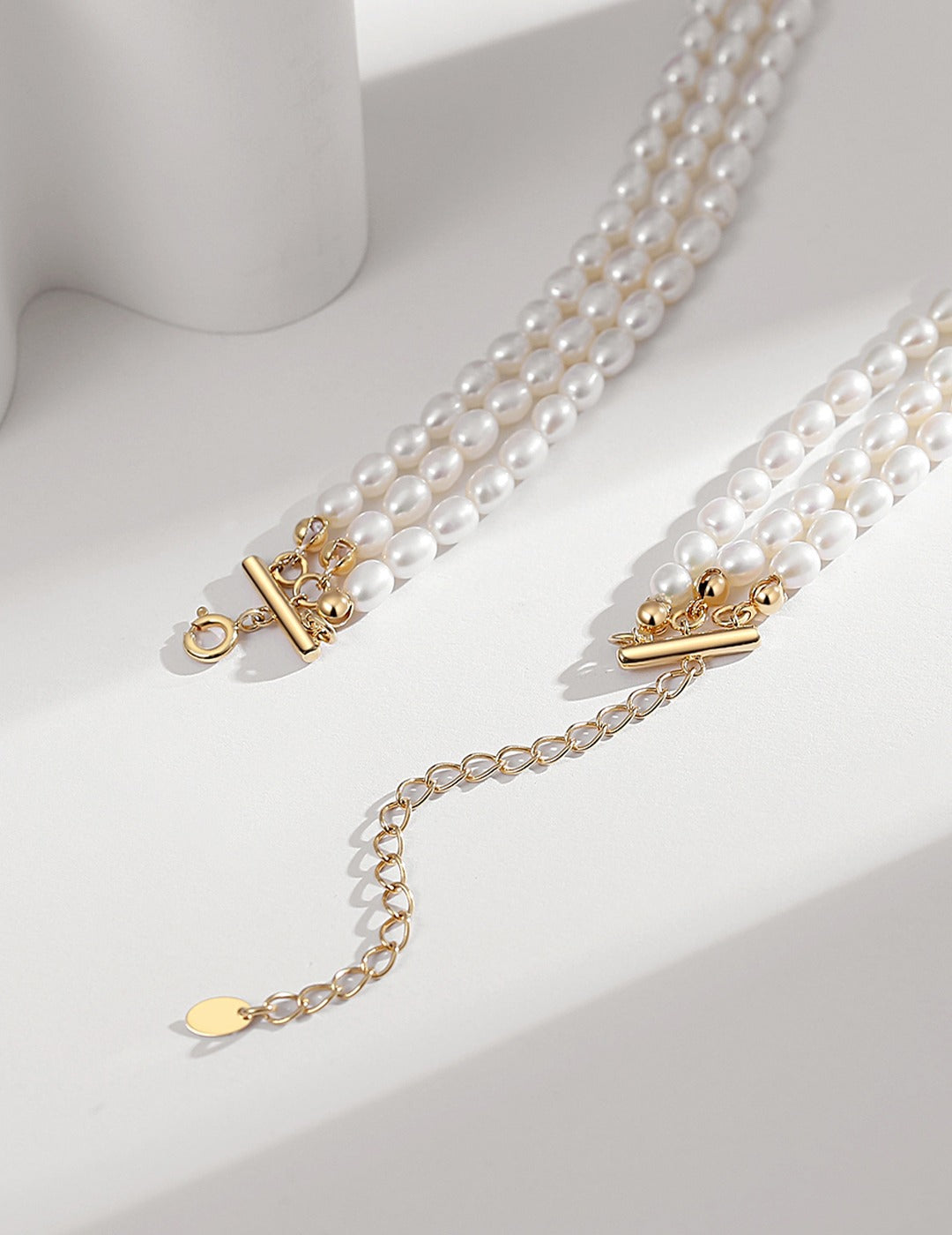 Topo Revive Baroque-Style Layered Rice Pearl Necklace