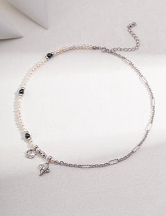 Topo Revive Celestial Moon & Star Necklace with Onyx and Natural Pearl