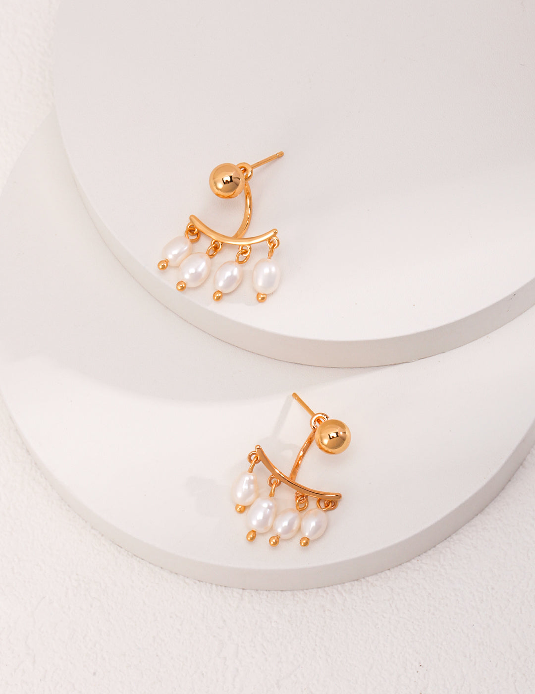 Topo Revive Detachable Two-Way Natural Rice Pearl Earrings Studs