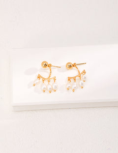 Topo Revive Detachable Two-Way Natural Rice Pearl Earrings Studs