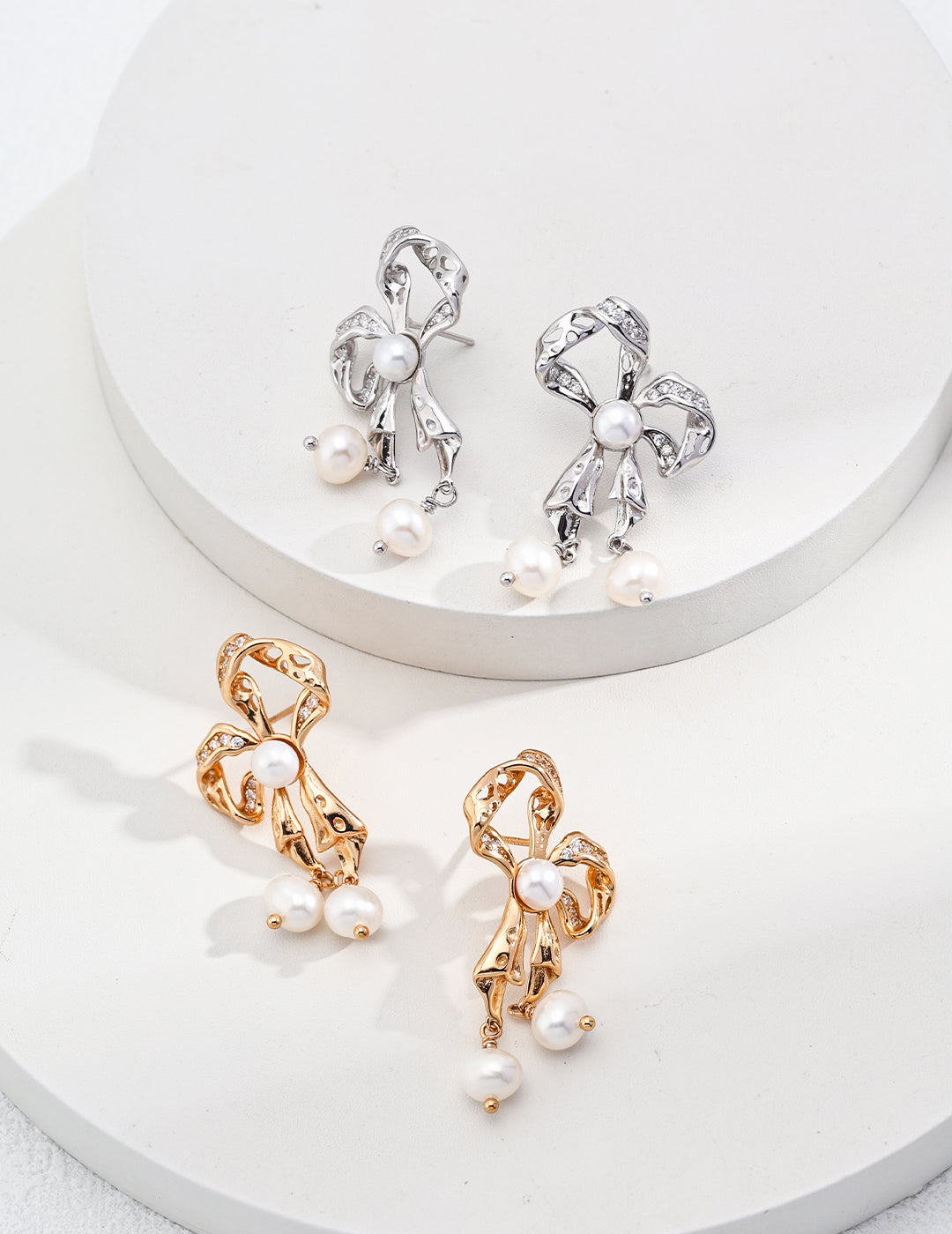 Topo Revive Elegant Bow Pearl Earrings