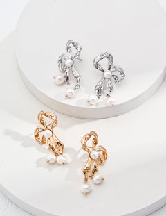 Topo Revive Elegant Bow Pearl Earrings