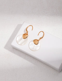 Topo Revive Ethereal Round Mother of Pearl Double-Layered Earring