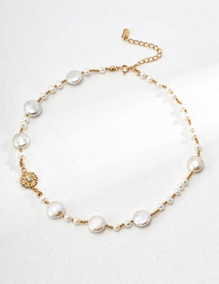 Topo Revive Floral Silver Pearl Necklace