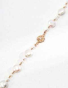 Topo Revive Floral Silver Pearl Necklace