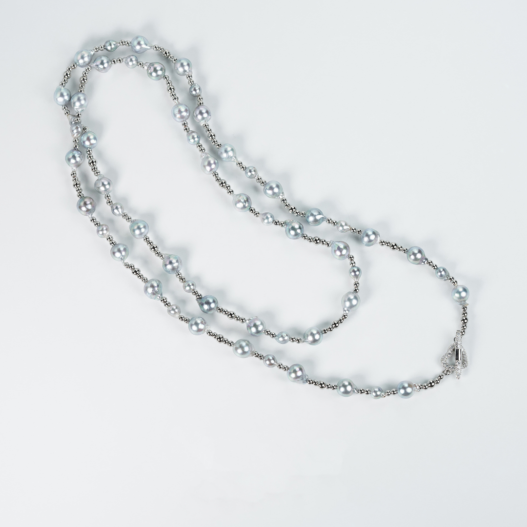Topo Revive Multi-Style Baroque Akoya Pearl Long Necklace
